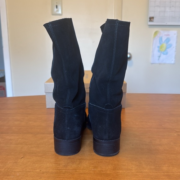 New - LUCKY BRAND Lefara Mid-calf Black Suede Boot - Picture 7 of 9
